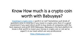 Know How much is a crypto coin worth