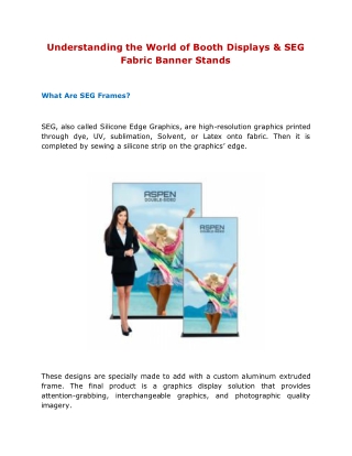 Understanding the World of Booth Displays & SEG Fabric Banner Stands