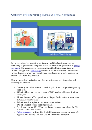 Statistics of Fundraising - Ways to Raising Awareness