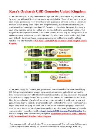 Kara's Orchards CBD Gummies United Kingdom