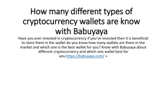 How many different types of cryptocurrency wallets are