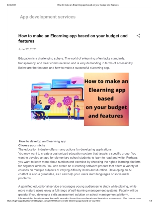 How to make an Elearning app based on your budget and features