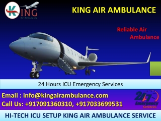 24 Hrs ICU Emergency Air Ambulance Service in Delhi and Mumbai by King