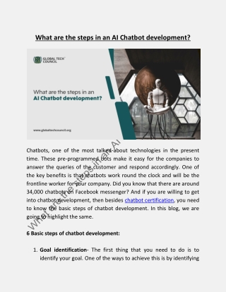 What are the steps in an AI Chatbot development?