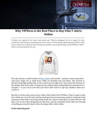 Why VIPWees is the Best Place to Buy Film T-shirts Online