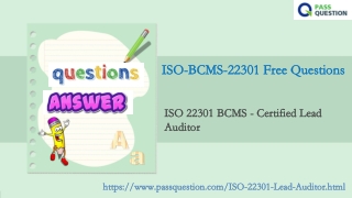 ISO 22301 BCMS - Certified Lead Auditor ISO-BCMS-22301 Exam Questions
