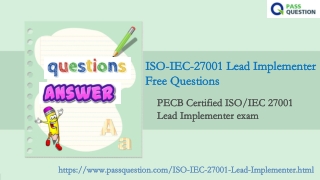 PECB Certified ISOIEC 27001 Lead Implementer ISO-IEC-27001 Lead Implementer Exam Questions