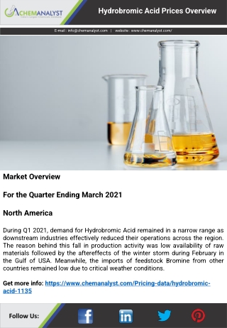 Hydrobromic Acid Prices, News, Trend, Demand & Supply | ChemAnalyst