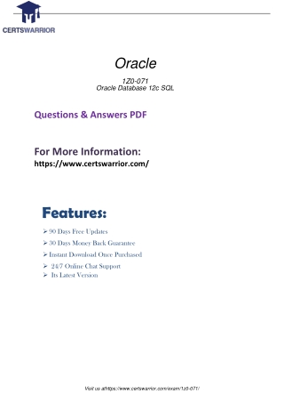 1Z0-071 Fundamentals for Exam Preparation Material