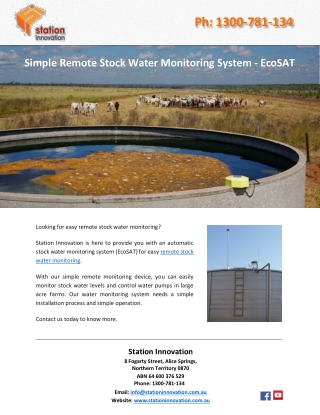 Simple Remote Stock Water Monitoring System – EcoSAT