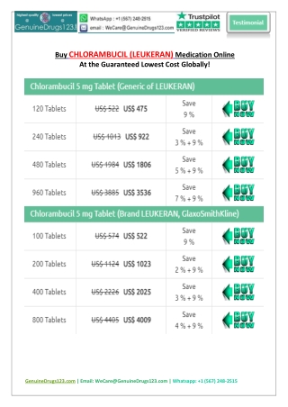 Buy Leukeran Tablet Online