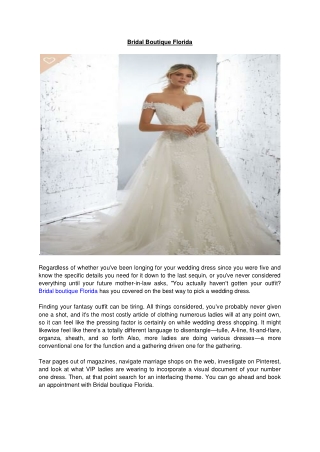 Bridal Boutique Florida