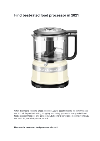 Find best-rated food processor in 2021