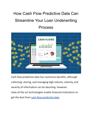 How Cash Flow Predictive Data Can Streamline Your Loan Origination Process