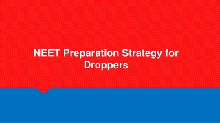 NEET Preparation Strategy for Droppers
