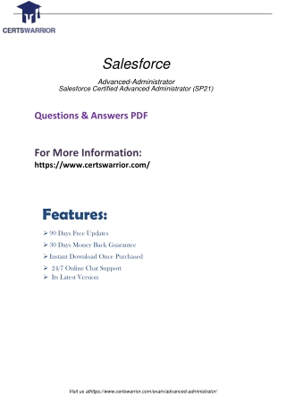 Advanced-Administrator PDF Training Guides Preparation Material