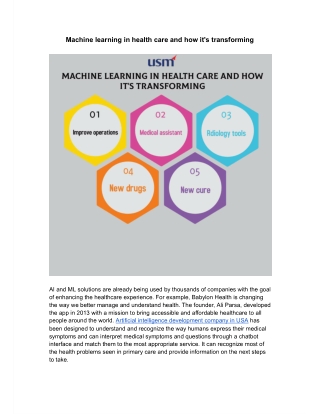 Machine learning in health care and how its transforming