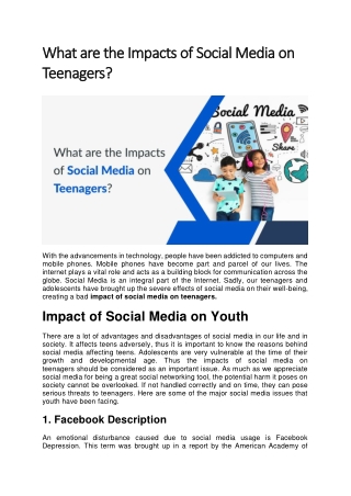 What are the Impacts of Social Media on Teenagers