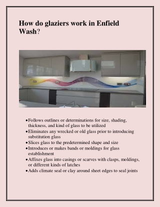 How do glaziers work in Enfield Wash