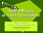 Ages Stages of Youth Development