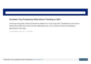 Unveiled: Top Prestashop Alternatives Trending in 2021