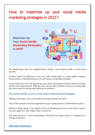 How to maximize up your social media marketing strategies in 2021