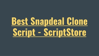 Best Snapdeal Clone Script - ScriptStore.in