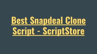 Best Snapdeal Clone Script - ScriptStore.in