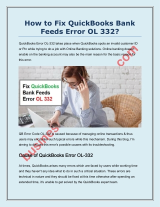 QuickBooks Error OL 332: How to Fix Bank Errors?