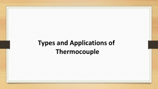 Types and Applications of Thermocouple