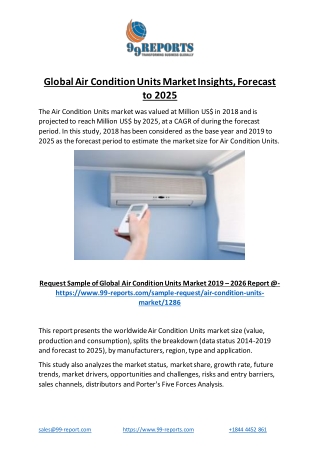 Global Air Condition Units Market Insights, Forecast to 2025