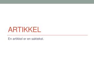 Artikkel