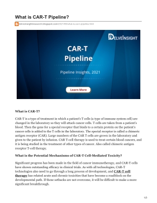 What is CAR-T Pipeline