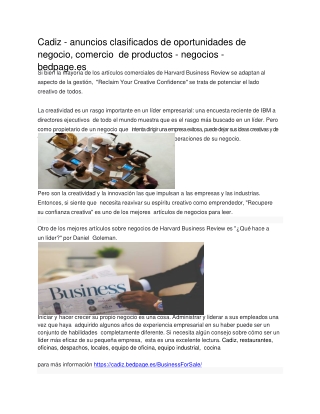 Cadiz - anuncios clasificados de oportunidades de negocio, comercio de productos - negocios - bedpage.es-converted-conve