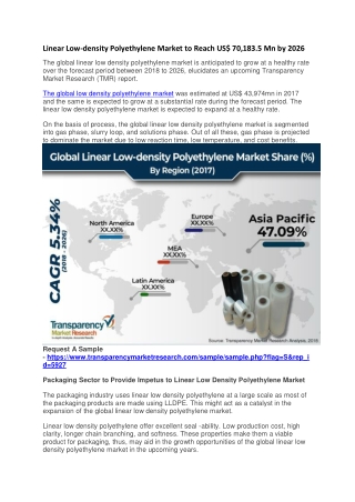 Linear Low-density Polyethylene Market to Reach US$ 70,183.5 Mn by 2026
