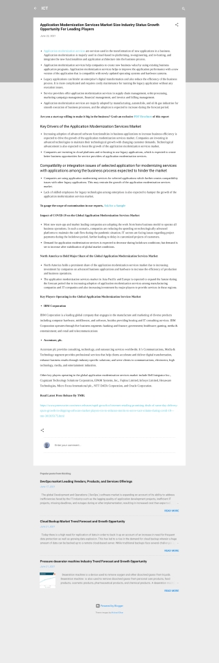 Impact of COVID-19 on the Application Modernization Services