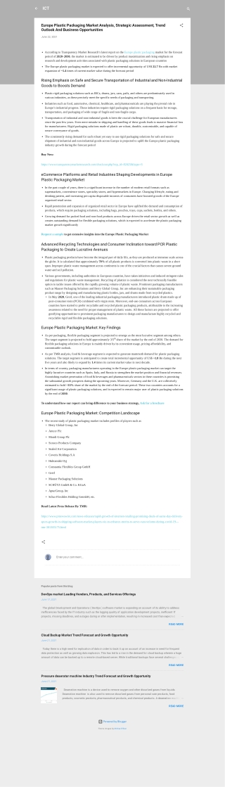 Europe Plastic Packaging Market to grow at a CAGR of ~4%