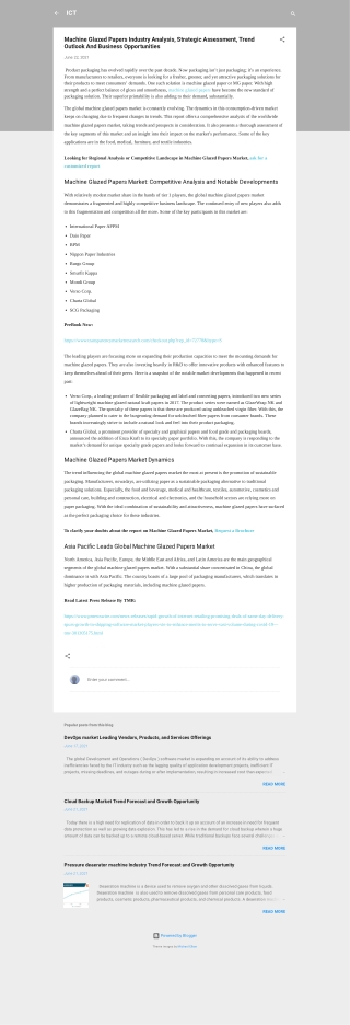 Machine Glazed Papers Market Trends & Forecast 2027