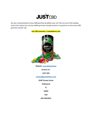 Just CBD Gummies  Justcbdstore.com