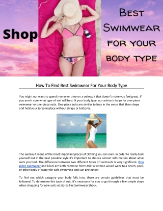 How To Find Best Swimwear For Your Body Type