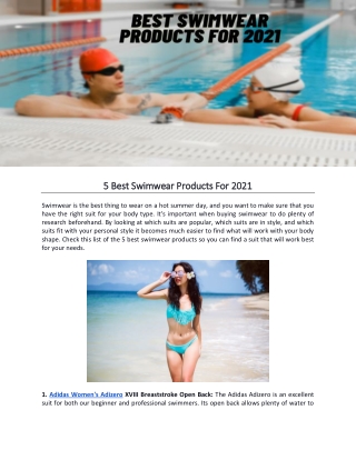 5 Best Swimwear Products For 2021