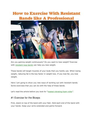 Resistance loop bands