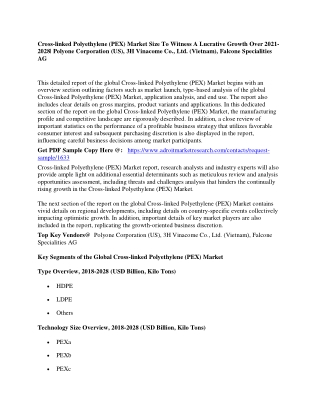 Cross-linked Polyethylene (PEX) Market