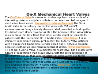 On-X Mechanical Heart Valves