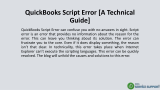 QuickBooks Script Error [A Technical Guide]