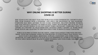 Why online shopping is better during covid-19?