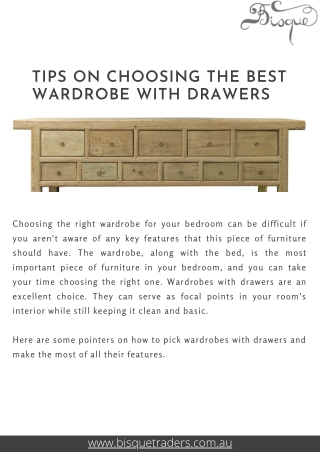 Tips On Choosing The Best Wardrobe With Drawers