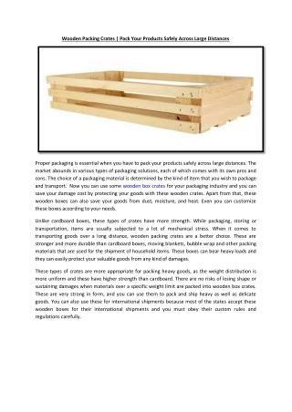 Wooden Packing Crates