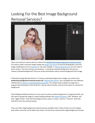 Looking For the Best Image Background Removal Services