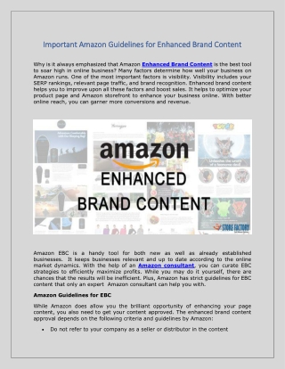 Important Amazon Guidelines for Enhanced Brand Content